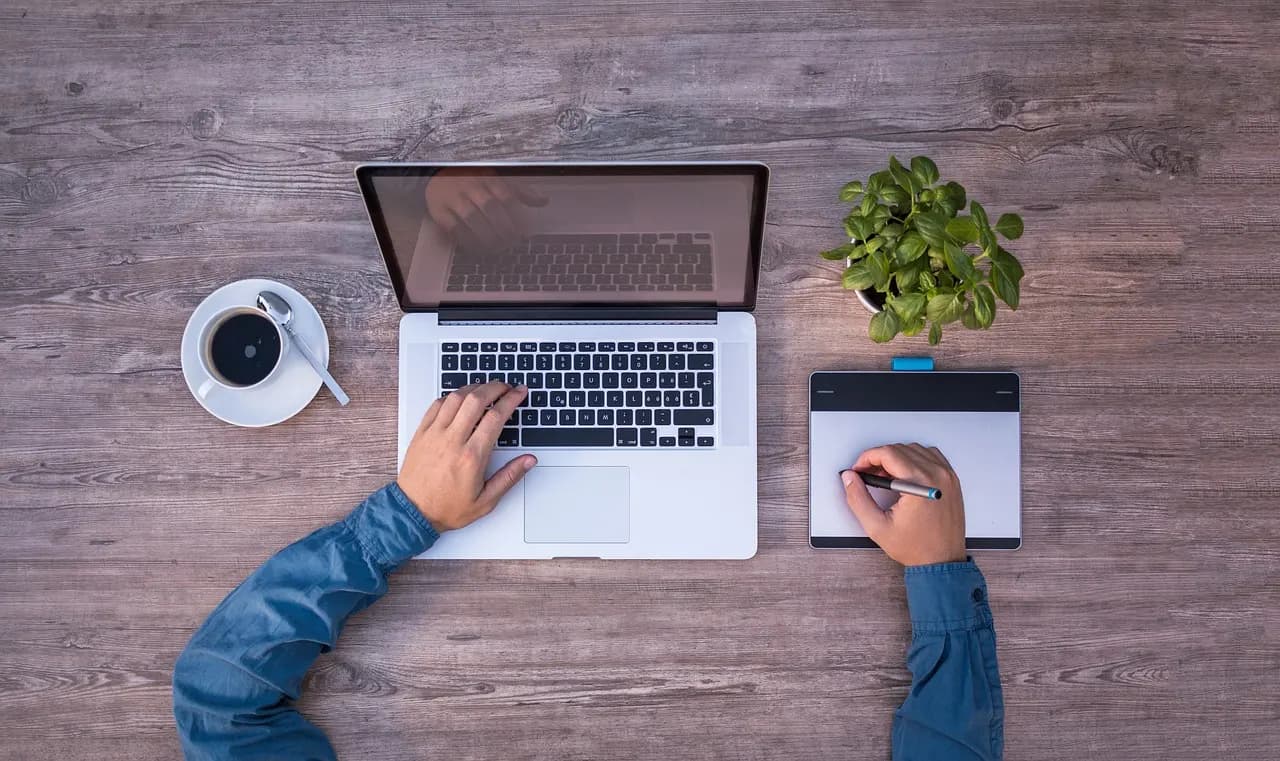 A designer working on a website layout